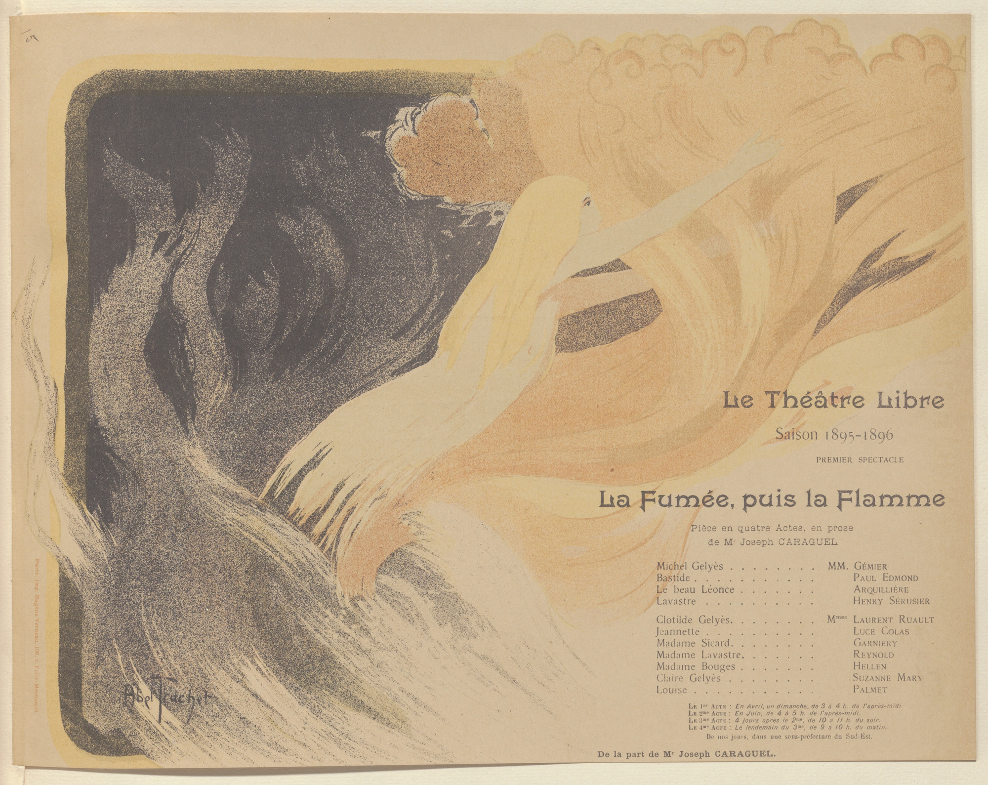Louis Abel-Truchet. Program for Smoke then Flame (La Fumée, puis la Flamme) from The Beraldi Album of Theatre Programs
