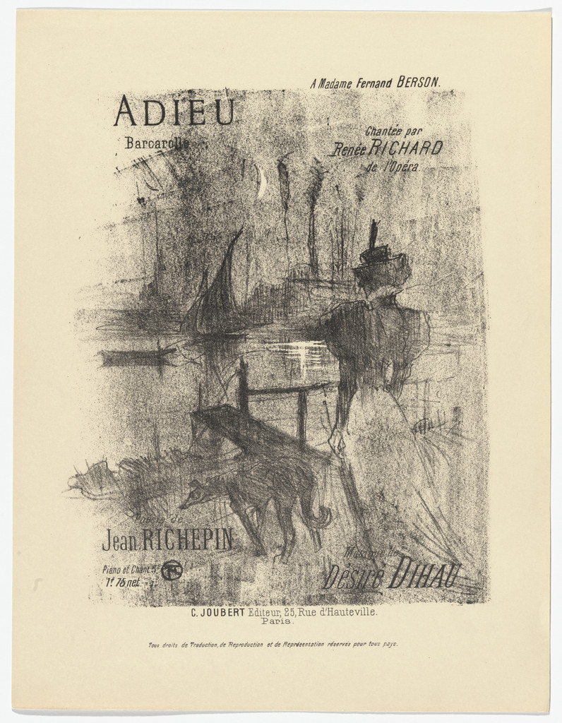 Adieu from Quatorze lithographies originales (Mélodies de Désiré Dihau)