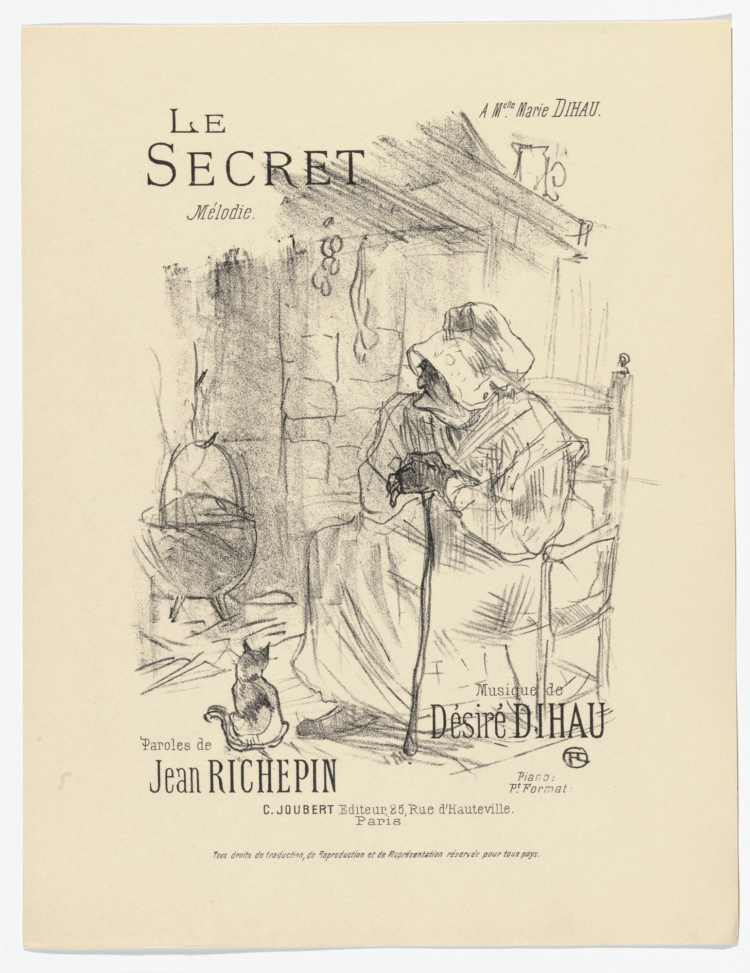 Henri de Toulouse-Lautrec. The Secret (Le secret) from Quatorze lithographies originales (Mélodies de Désiré Dihau)