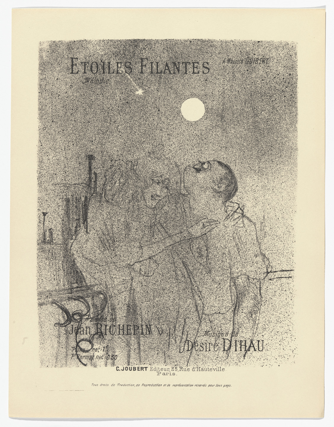 Henri de Toulouse-Lautrec. Shooting Stars (Étoiles filantes) from Quatorze lithographies originales (Mélodies de Désiré Dihau). 1895, published 1935
