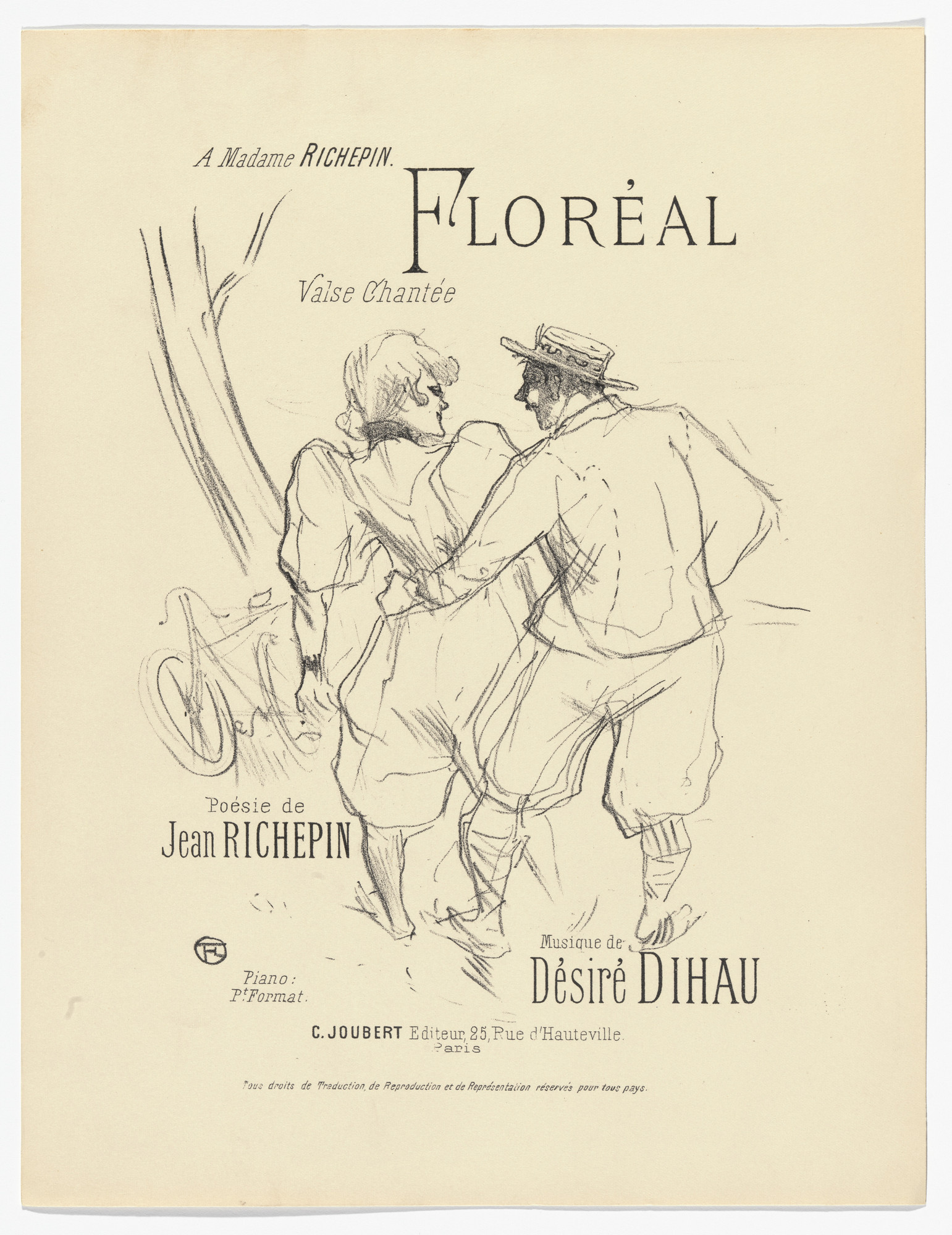 Henri de Toulouse-Lautrec. Floréal from Quatorze lithographies originales (Mélodies de Désiré Dihau)