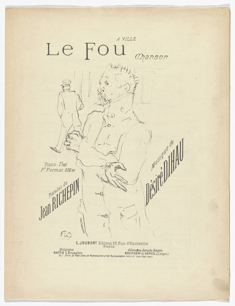 The Madman (Le fou) (title page of inserted song sheet) from Quatorze lithographies originales (Mélodies de Désiré Dihau)