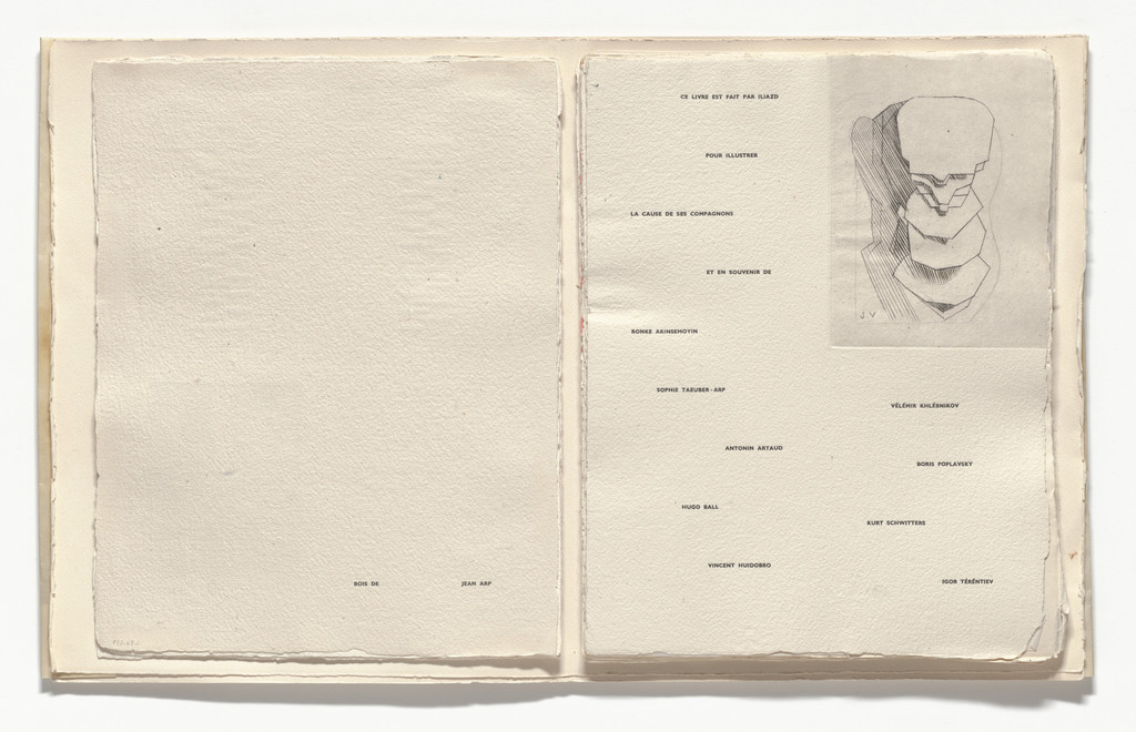 A Bust (in-text plate, table of artists) from Poésie de mots inconnus