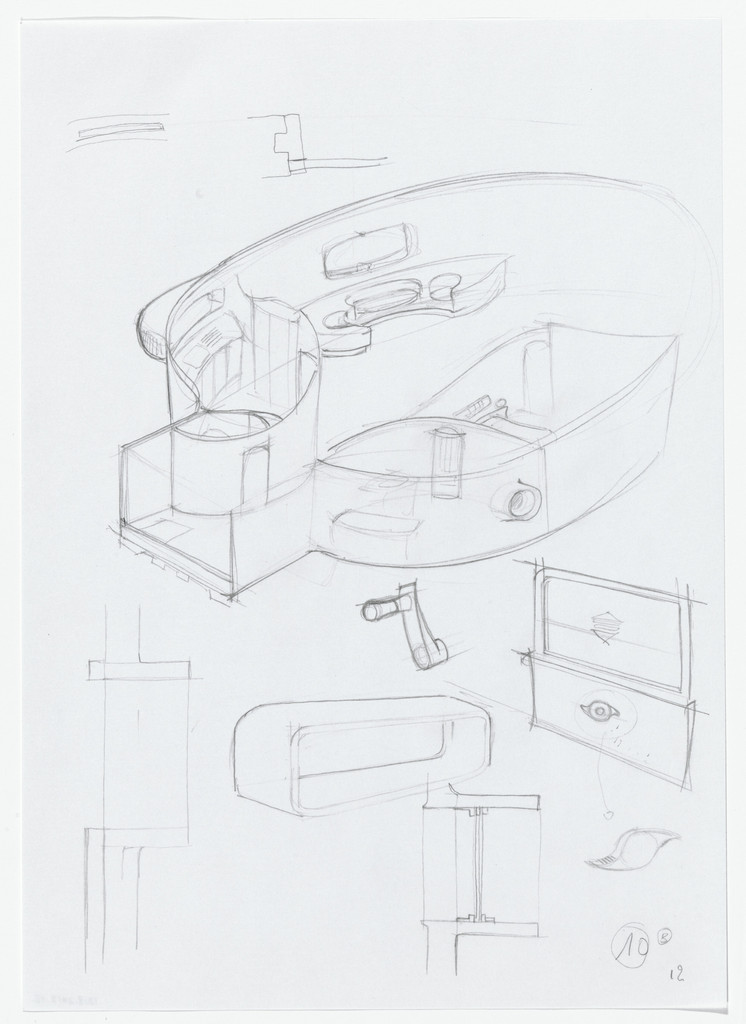 Urban Proposal with Multi Thin-Shell Capsules, project (Interior perspective and detail sketches)