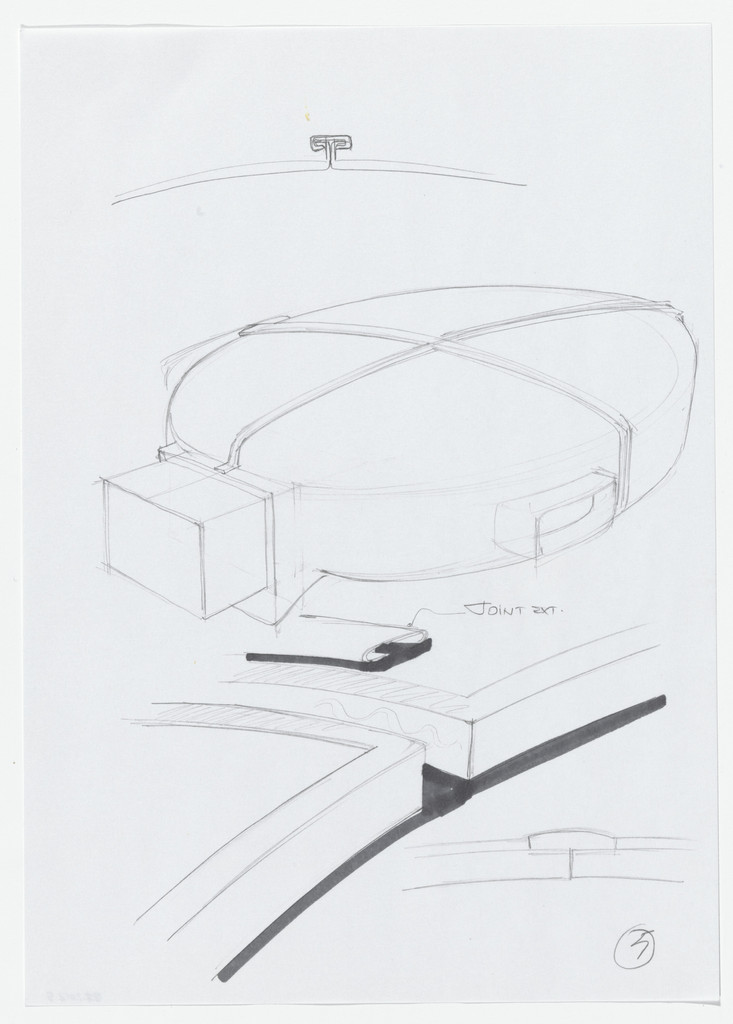 Urban Proposal with Multi Thin-Shell Capsules, project (Perspective and detail sketches)