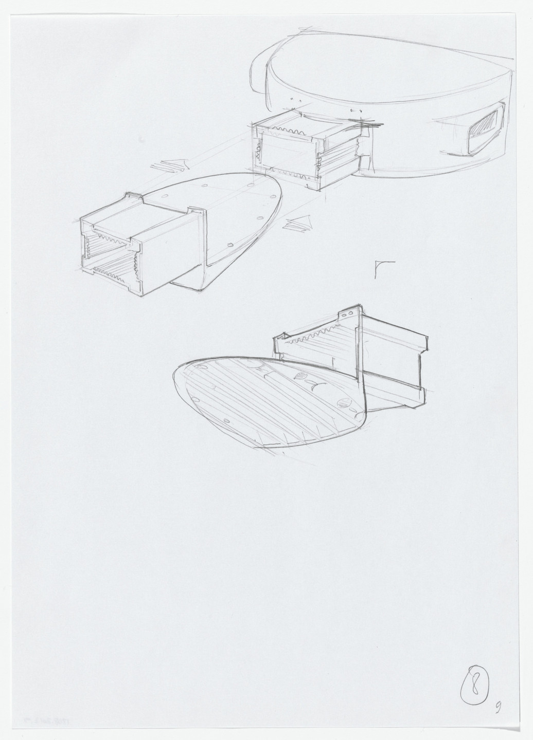 Daniel Grataloup. Urban Proposal with Multi Thin-Shell Capsules, project (Detail sketches). 1970