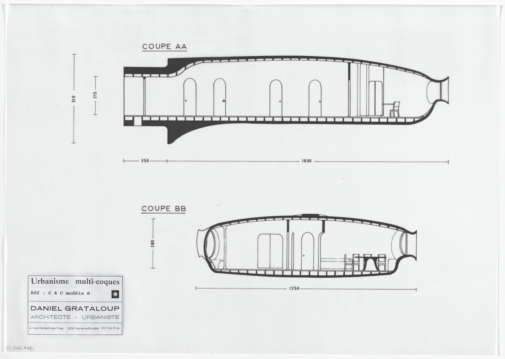 Urban Proposal with Multi Thin-Shell Capsules, project (Elevation)