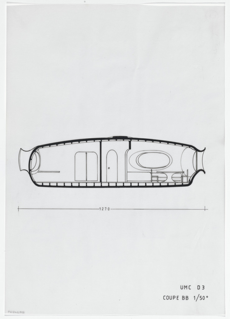 Urban Proposal with Multi Thin-Shell Capsules, project (Elevation), Daniel Grataloup, 1970