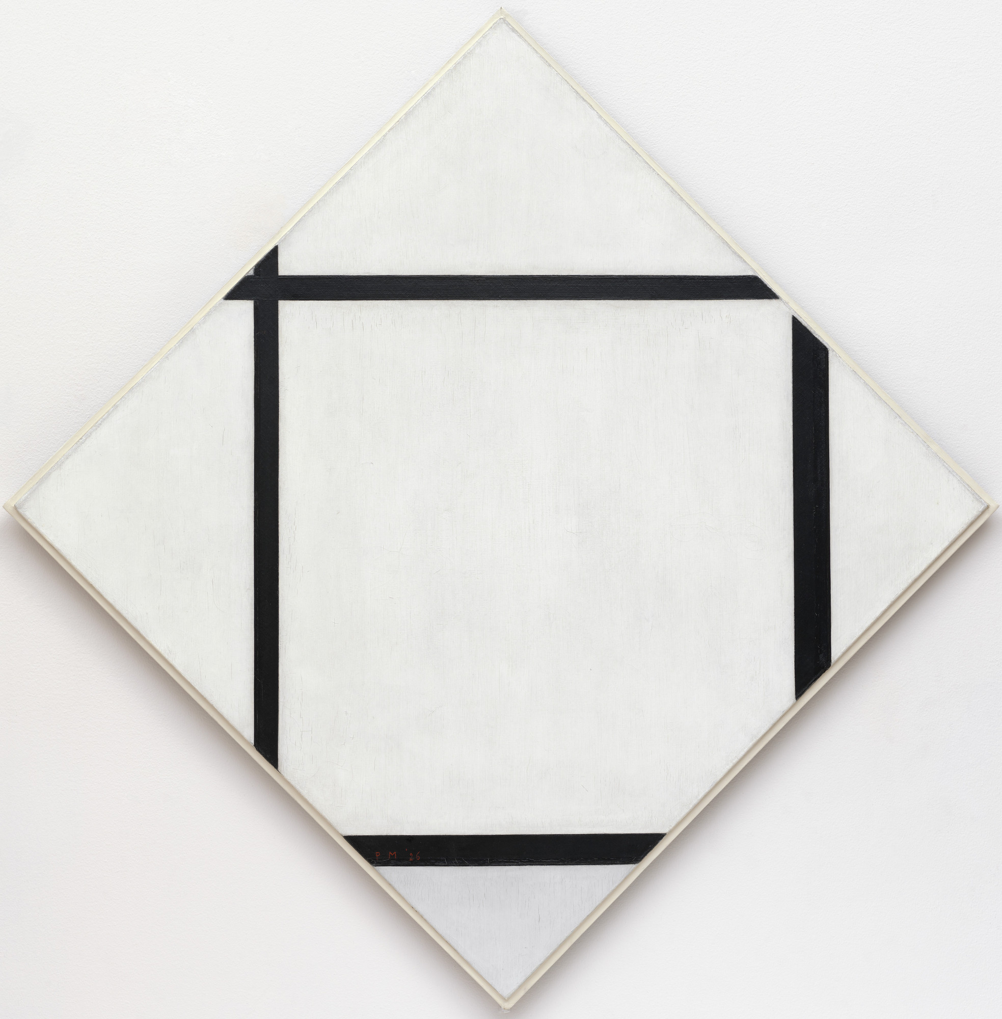 Piet Mondrian. Tableau I: Lozenge with Four Lines and Gray. 1926