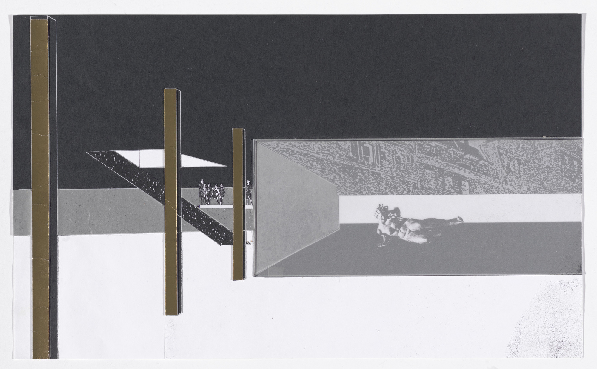 Rem Koolhaas. Charrette Submission for The Museum of Modern Art Expansion, New York, NY (View of relocated sculpture garden from lower-level gallery)
