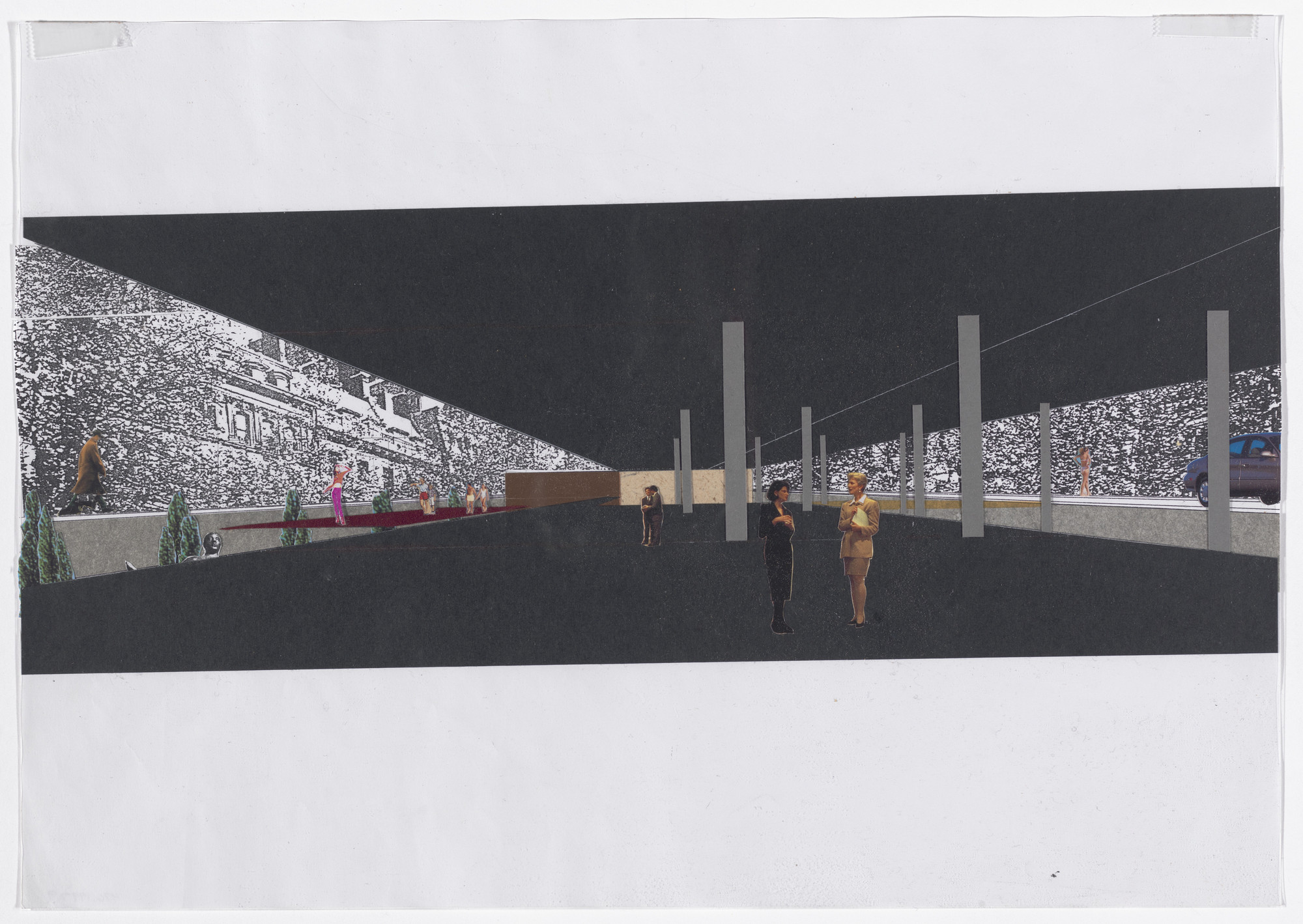 Rem Koolhaas. Charrette Submission for The Museum of Modern Art Expansion, New York, NY (View of open plaza, ground level)