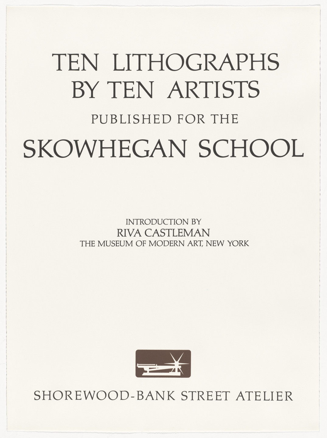 Various Artists, Jack Beal, James Brooks, Red Grooms, Chaim Gross, Philip Guston, Alex Katz, Richard Lindner, Robert Andrew Parker, Philip Pearlstein, Fairfield Porter. Ten Lithographs by Ten Artists. 1971