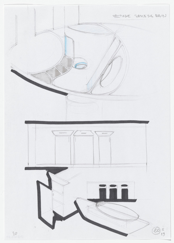 Urban Proposal with Multi Thin-Shell Capsules, project (Interior perspective sketches)