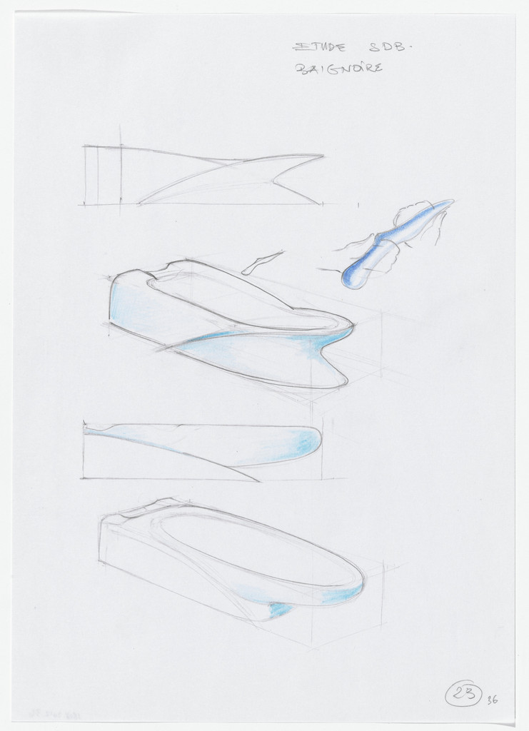 Urban Proposal with Multi Thin-Shell Capsules, project (Detail sketches), Daniel Grataloup, 1970