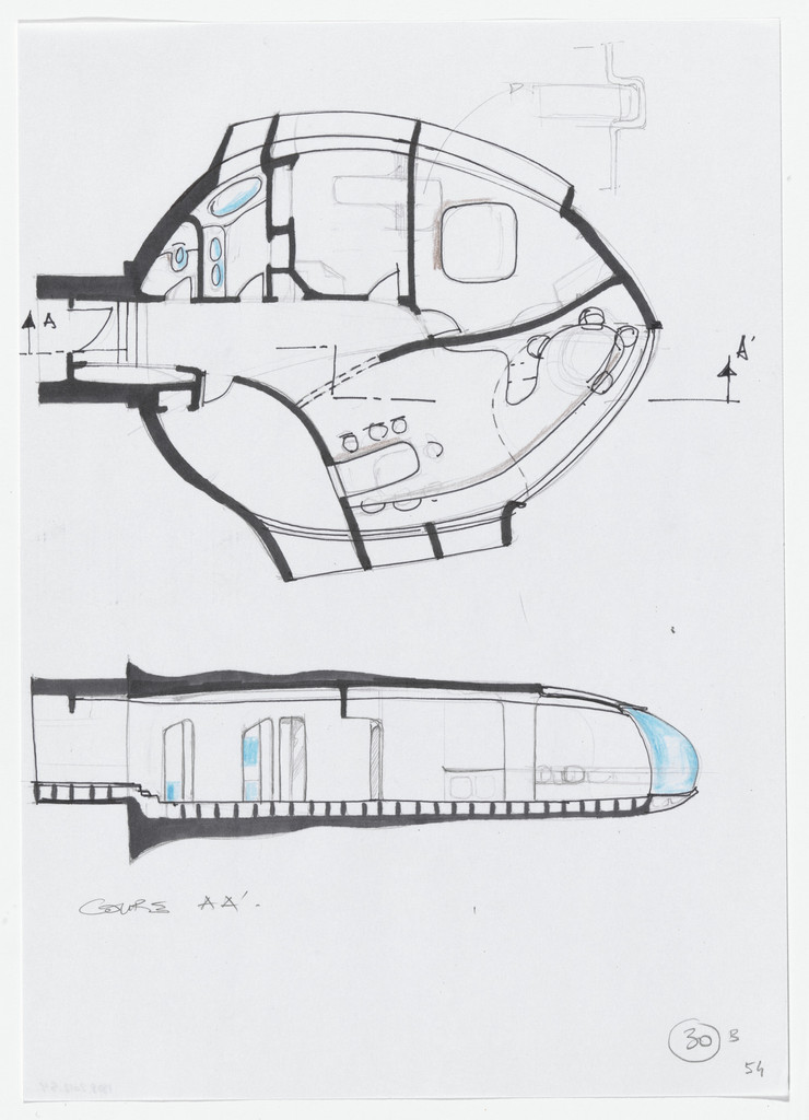 Urban Proposal with Multi Thin-Shell Capsules, project (Plan and elevation sketches)