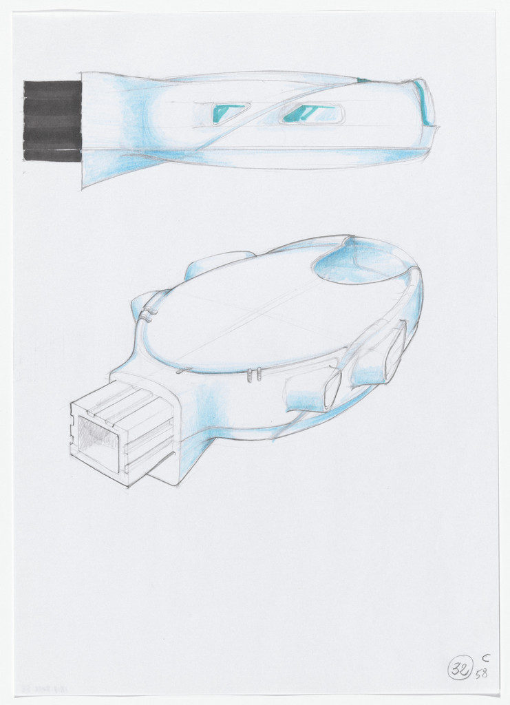 Urban Proposal with Multi Thin-Shell Capsules, project (Elevation and exterior perspective sketches)