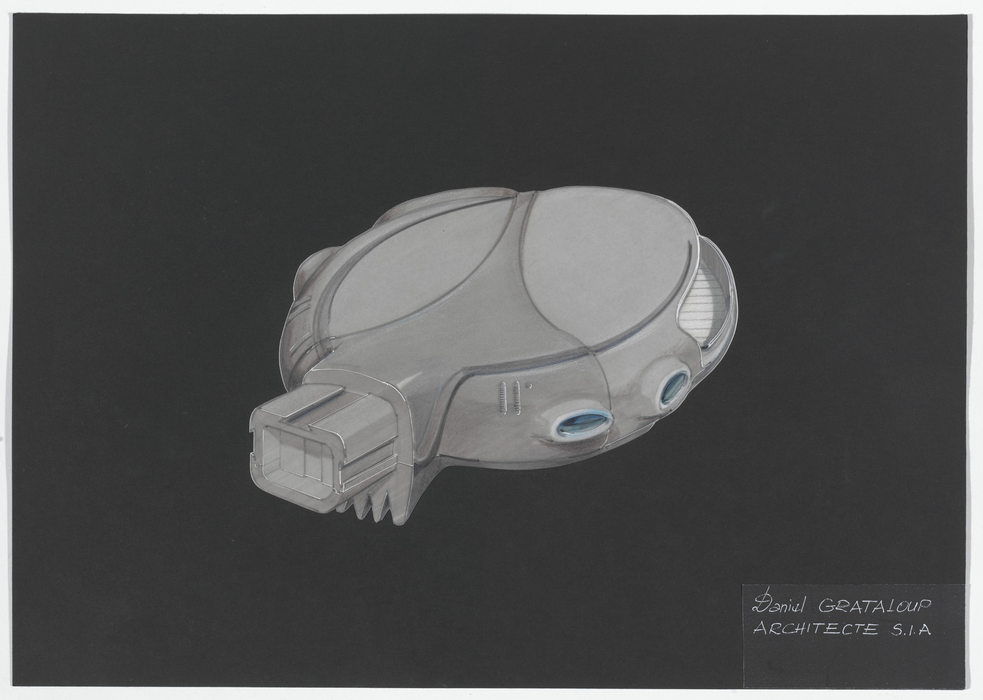 Daniel Grataloup. Urban Proposal with Multi Thin-Shell Capsules, project (Exterior perspective)