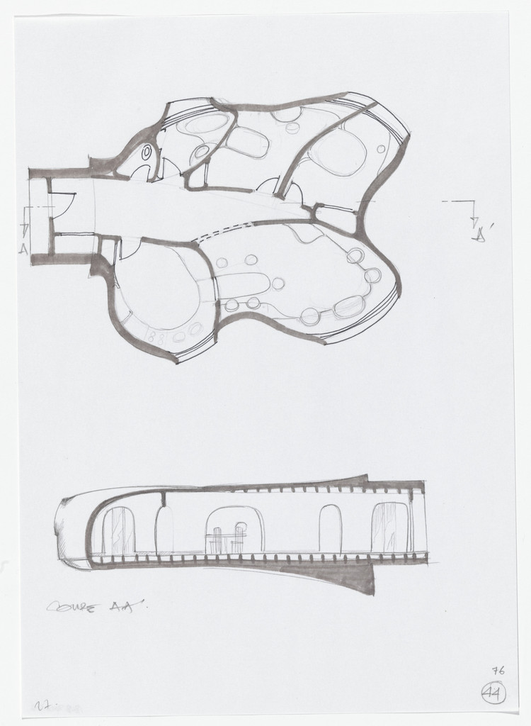 Urban Proposal with Multi Thin-Shell Capsules, project (Plan and elevation sketches)