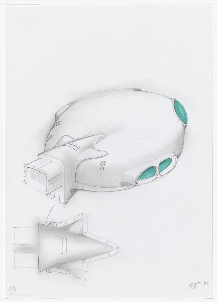 Urban Proposal with Multi Thin-Shell Capsules, project (Exterior perspective and detail sketches)