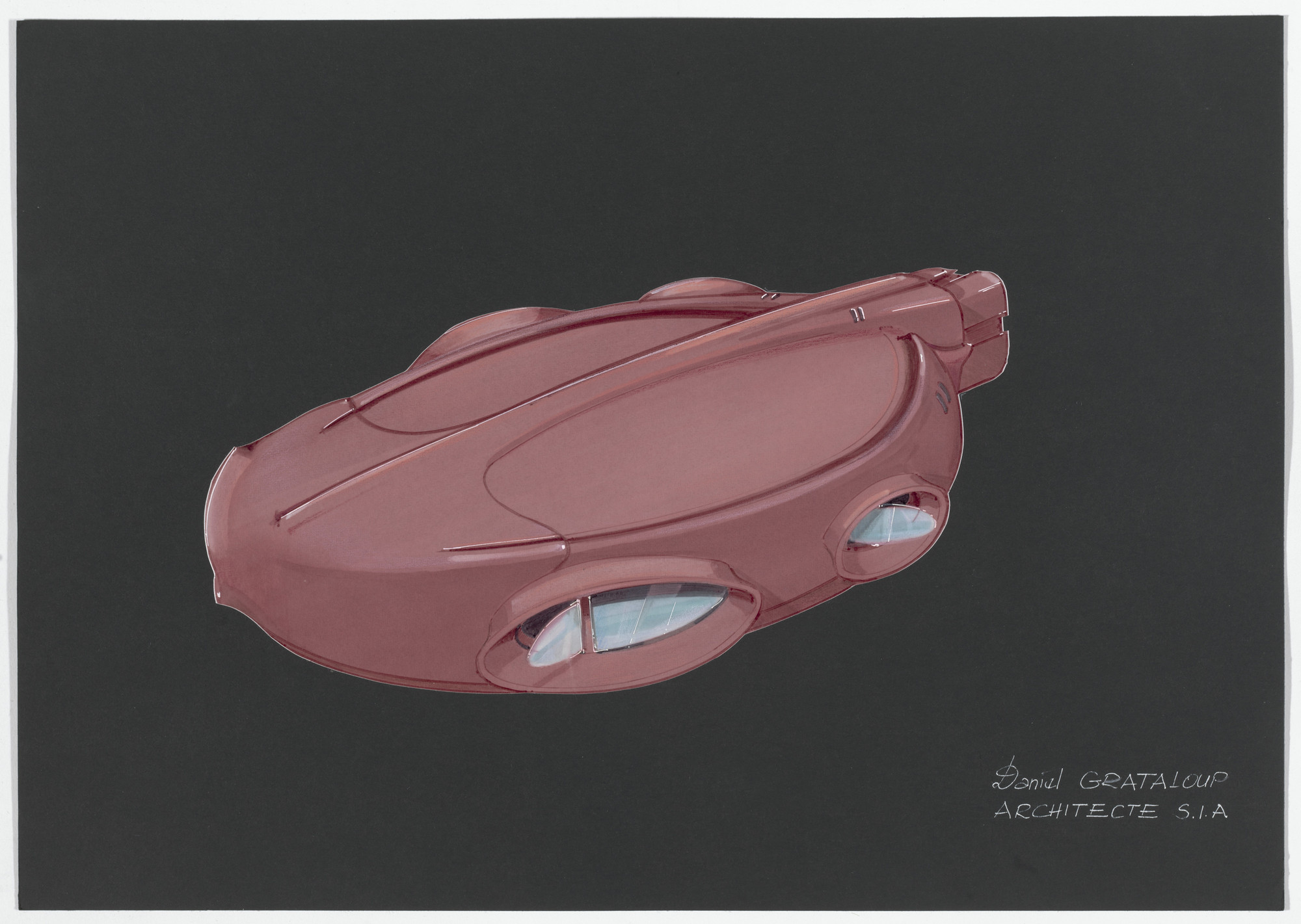 Daniel Grataloup. Urban Proposal with Multi Thin-Shell Capsules, project (Exterior perspective)