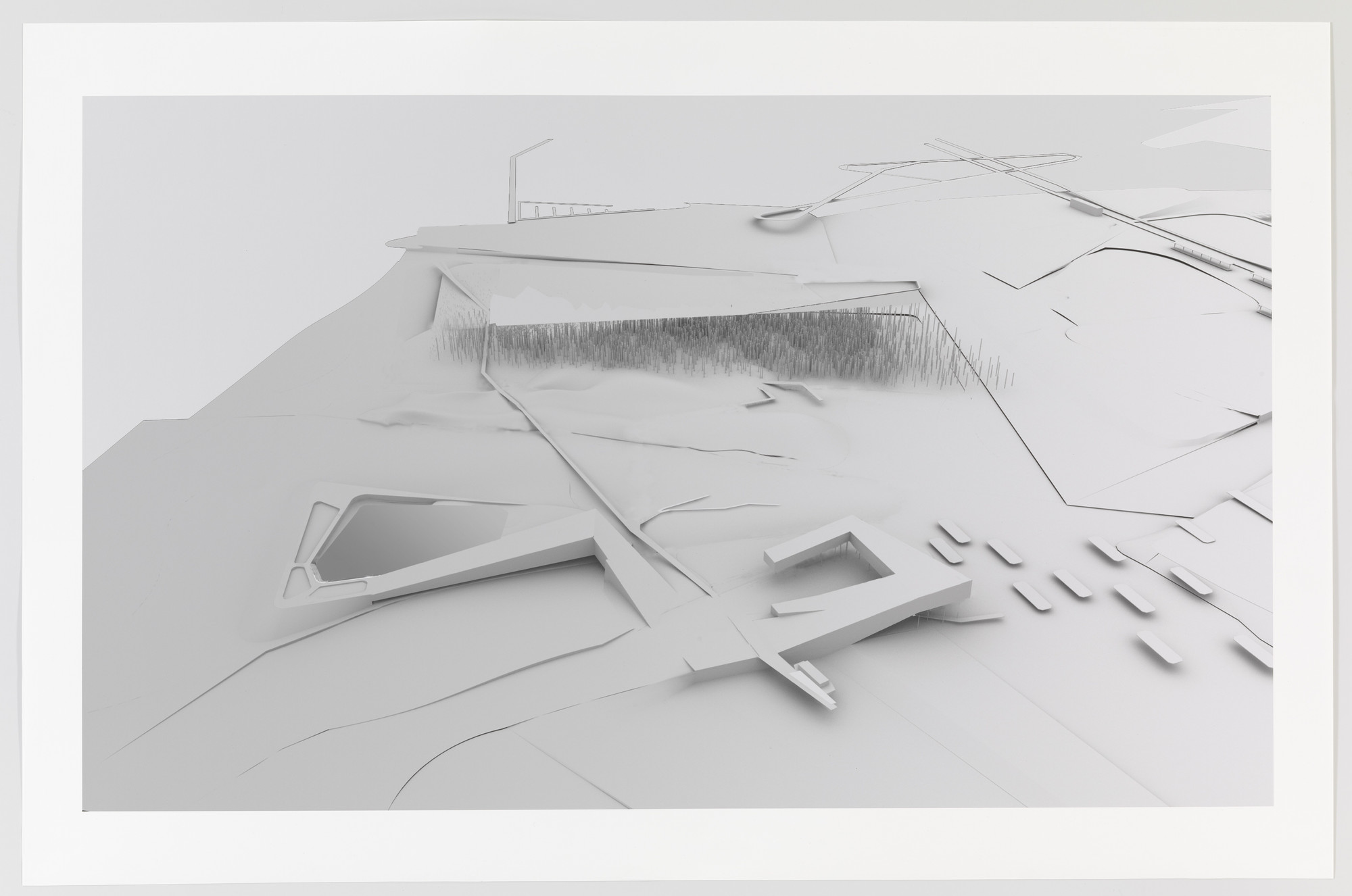 Paul Lewis, Marc Tsurumaki, David J. Lewis. Water Lodge, Water Proving Ground Project, Liberty State Park, NJ (Aerial perspective). 2010