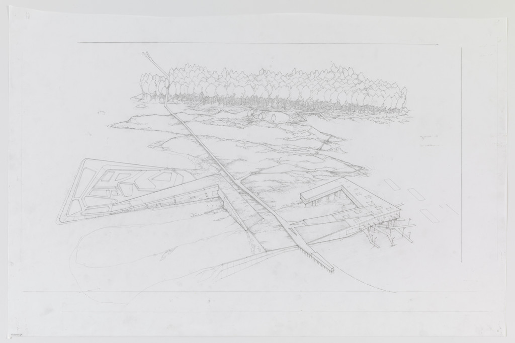 Water Lodge, Water Proving Ground Project, Liberty State Park, NJ (Aerial perspective)