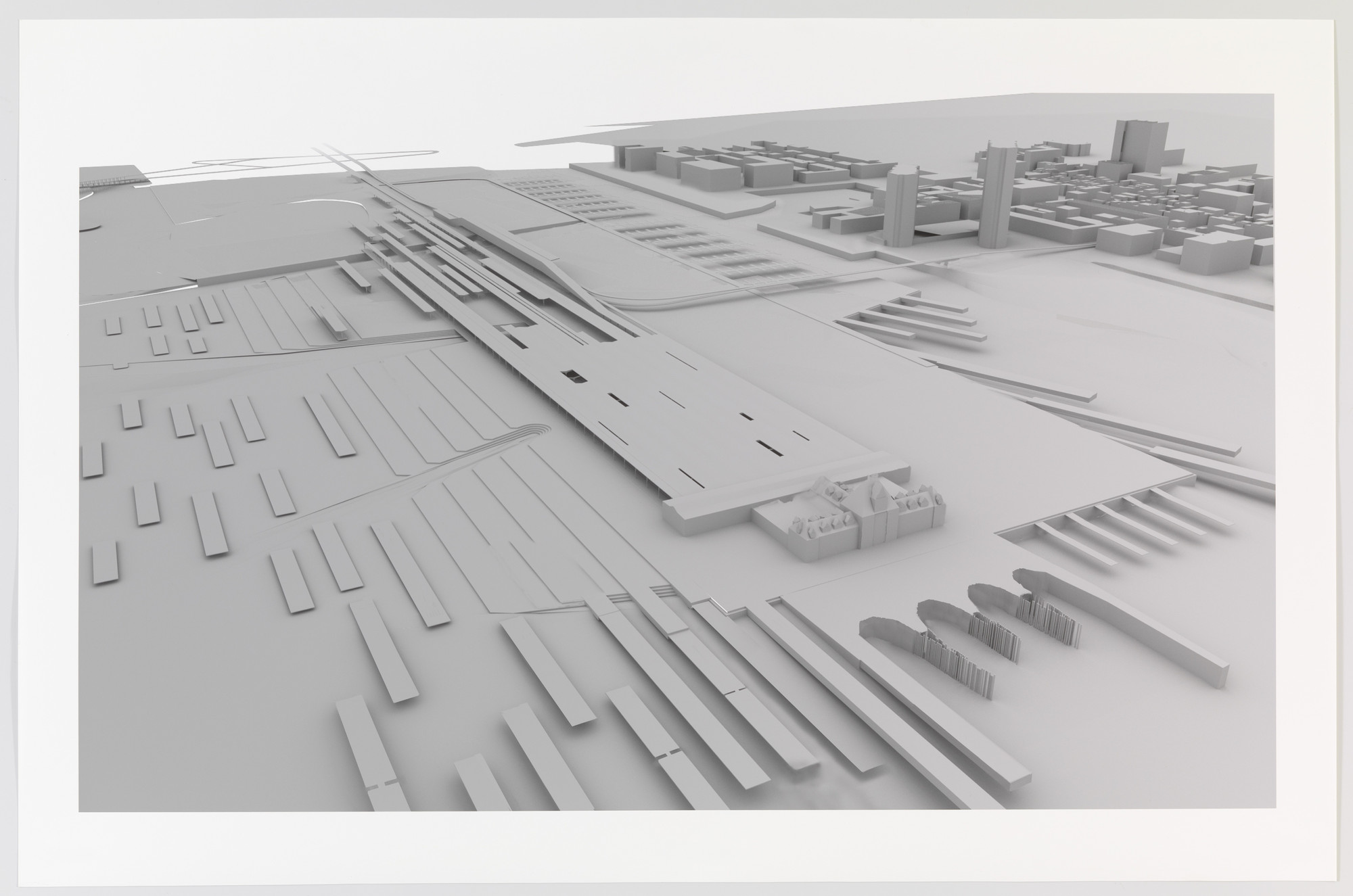 Paul Lewis, Marc Tsurumaki, David J. Lewis. Regional Produce Market, Water Proving Ground Project, Liberty State Park, NJ (Aerial perspective). 2010