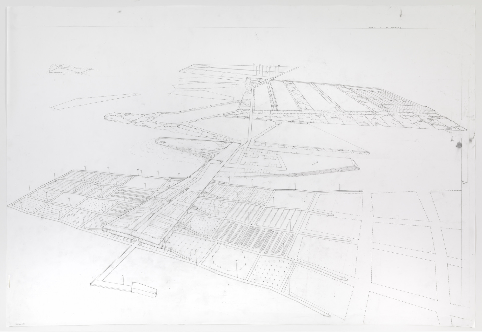 Paul Lewis, Marc Tsurumaki, David J. Lewis. Aquaculture Research and Development Center, Water Proving Ground Project, Liberty State Park, NJ (Aerial perspective). 2010