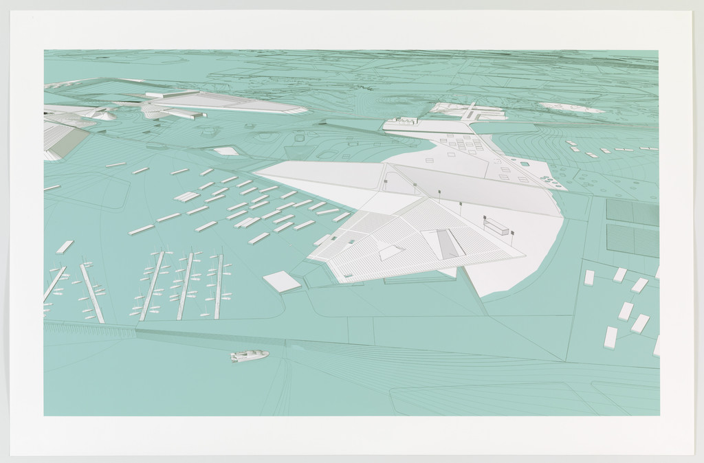 Amphitheater, Water Proving Ground Project, Liberty State Park, NJ (Aerial perspective)