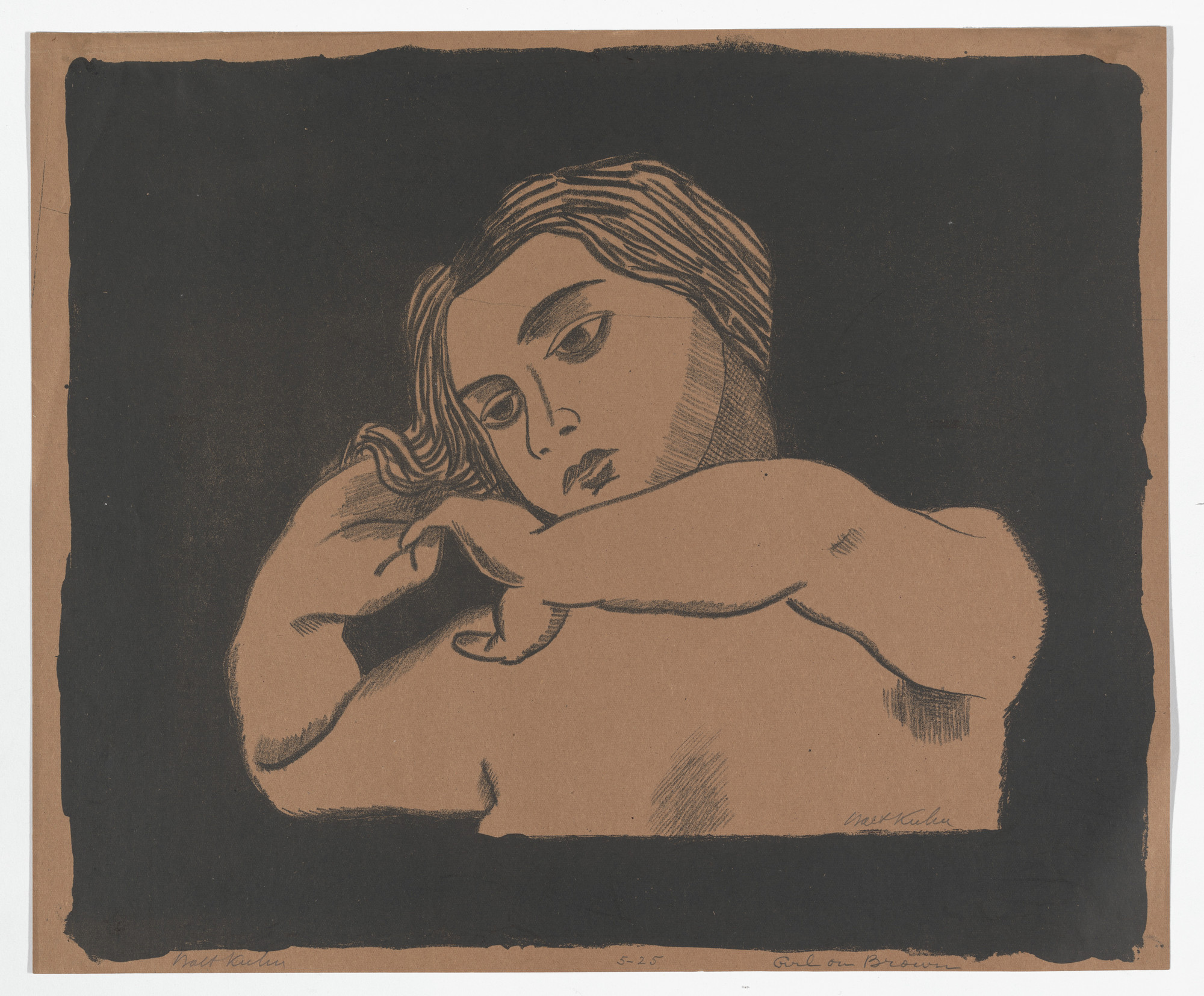 Walt Kuhn. Girl on Brown
