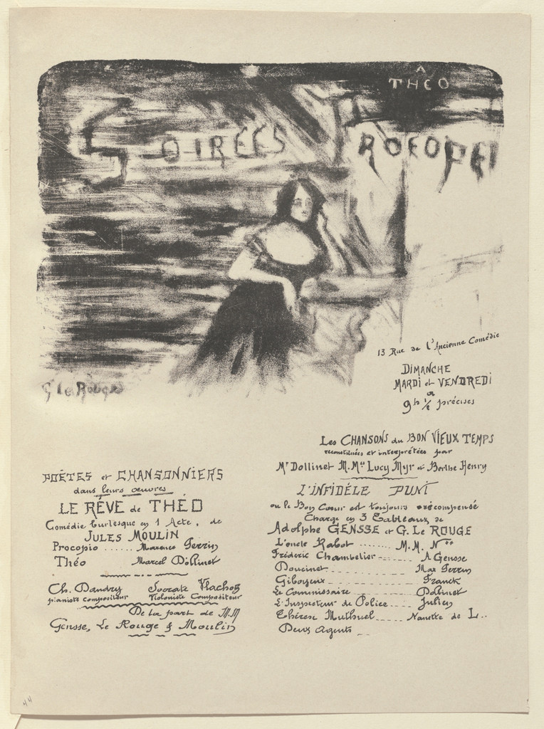 Program for Theo's Dream (Le Rêve de Théo) and The Infidel (L'Infidèle) from The Beraldi Album of Theatre Programs