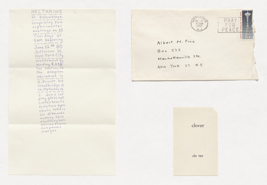 Announcement for Nectarine by George Brecht