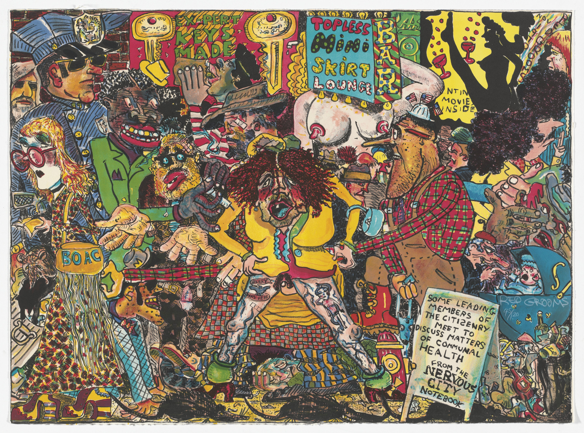Red Grooms. Nervous City Street Scene from Ten Lithographs by Ten Artists