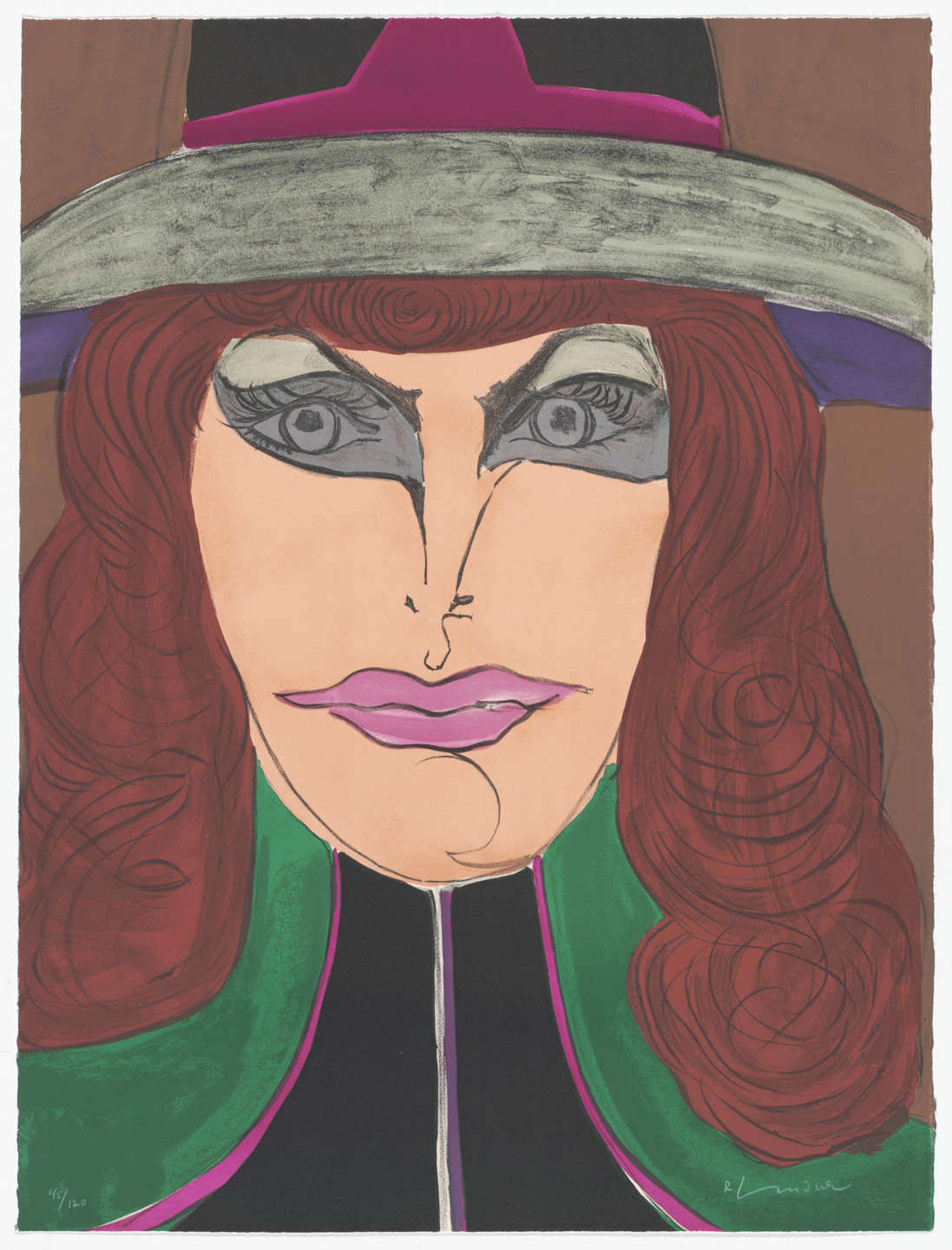 Richard Lindner. Red Head from Ten Lithographs by Ten Artists. 1971