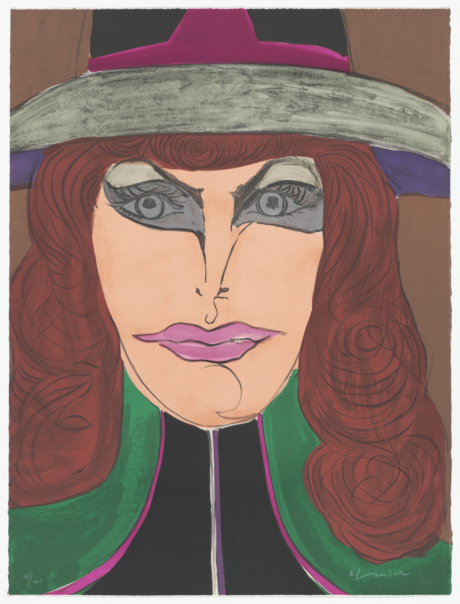 Richard Lindner. Red Head from Ten Lithographs by Ten Artists