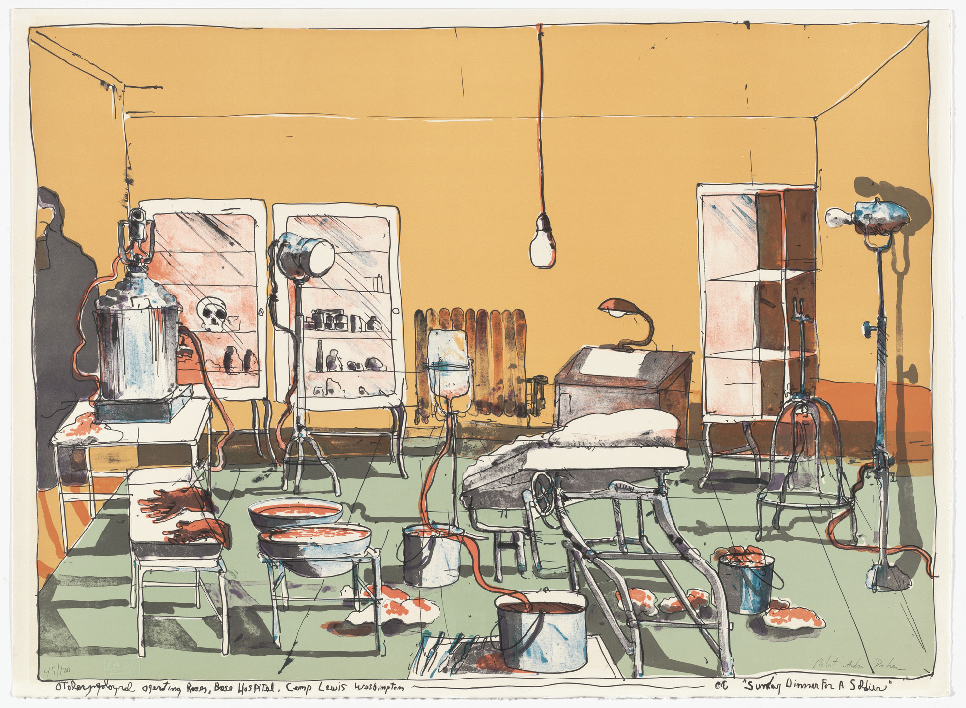 Robert Andrew Parker. Sunday Dinner for a Soldier from Ten Lithographs by Ten Artists. 1971