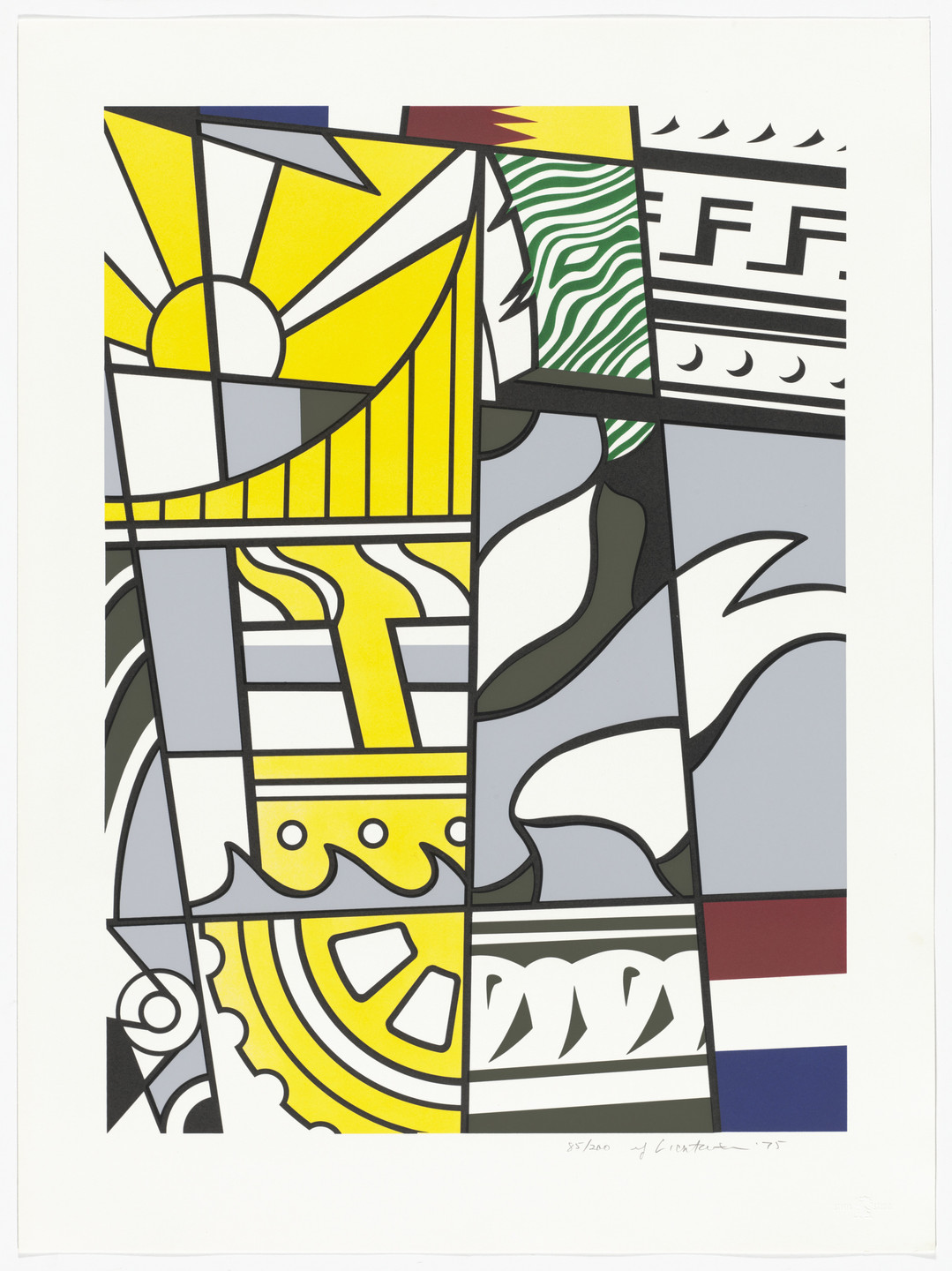 Roy Lichtenstein. Bicentennial Print from America: The Third Century. 1975