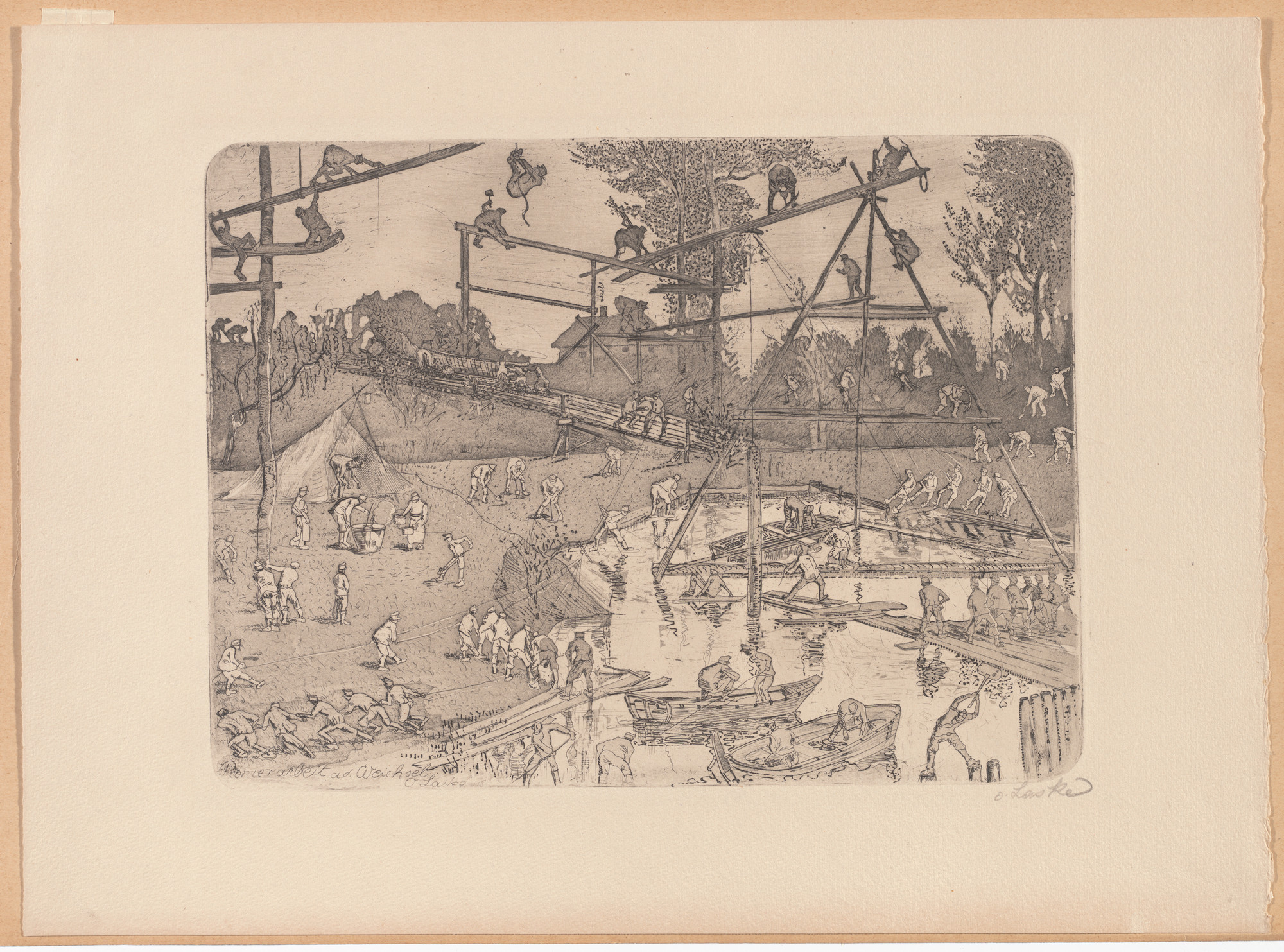 Oskar Laske. Sappers at Work on the Vistula (Pionierarbeit an der Weichsel)
