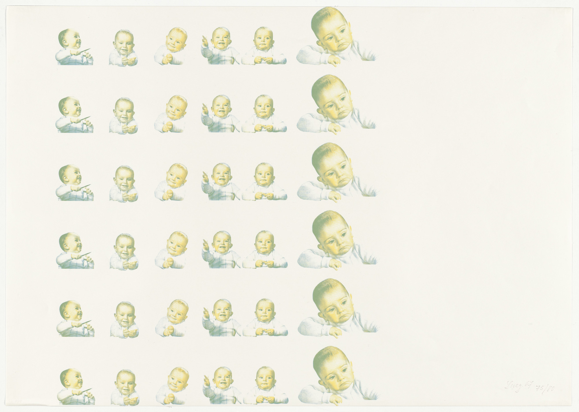 Konrad Lueg. Babies from Graphics of Capitalist Realism (Grafik des Kapitalistischen Realismus). 1967, published 1968