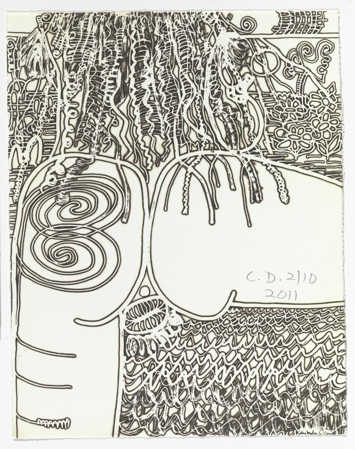 Carroll Dunham. Untitled from The Nude. 2011-12