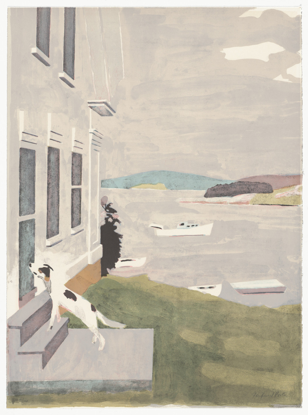 Fairfield Porter. The Dog at the Door from Ten Lithographs by Ten Artists. 1971