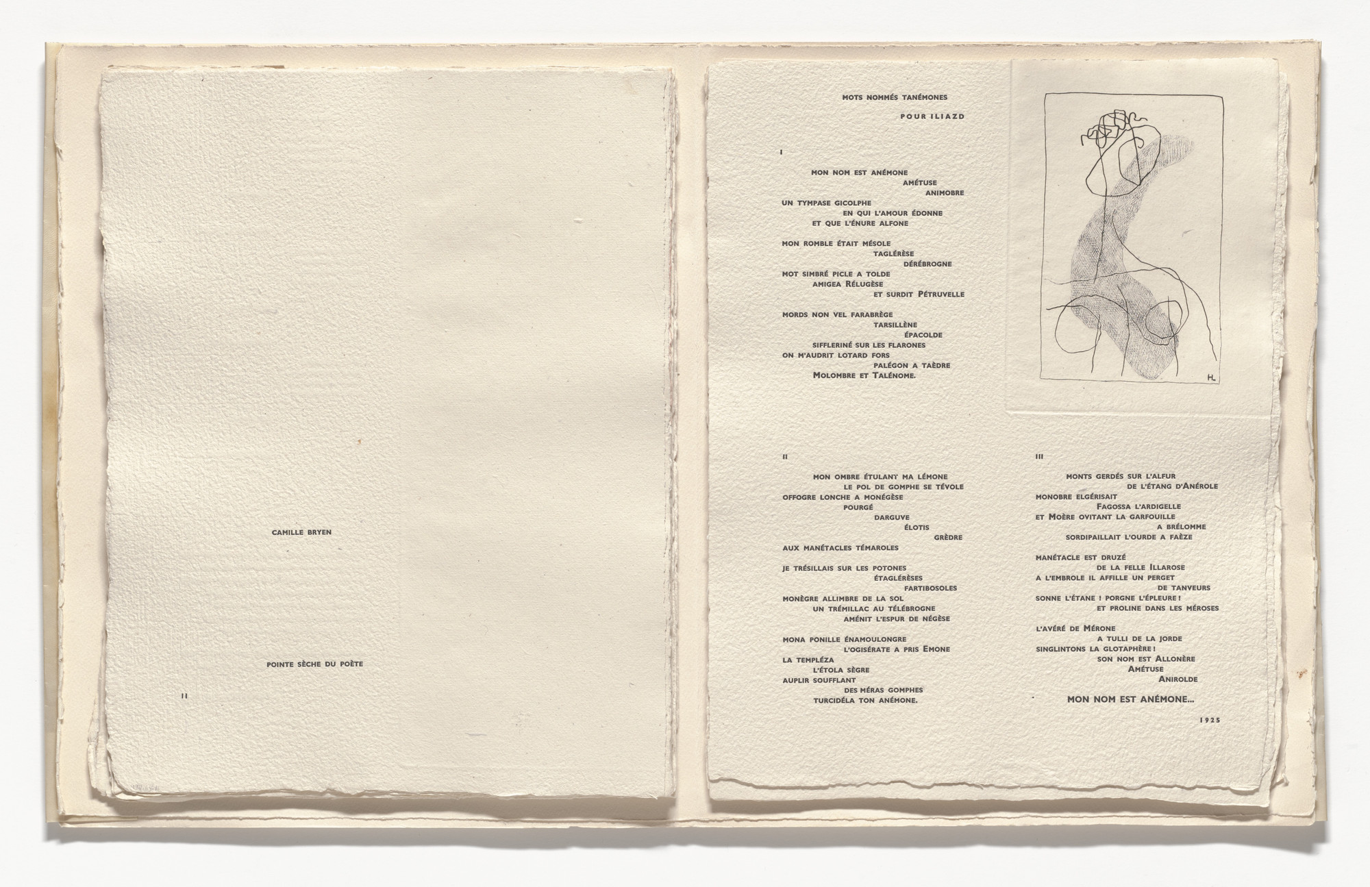 Henri Laurens. In-text plate (folio 12) from Poésie de mots inconnus