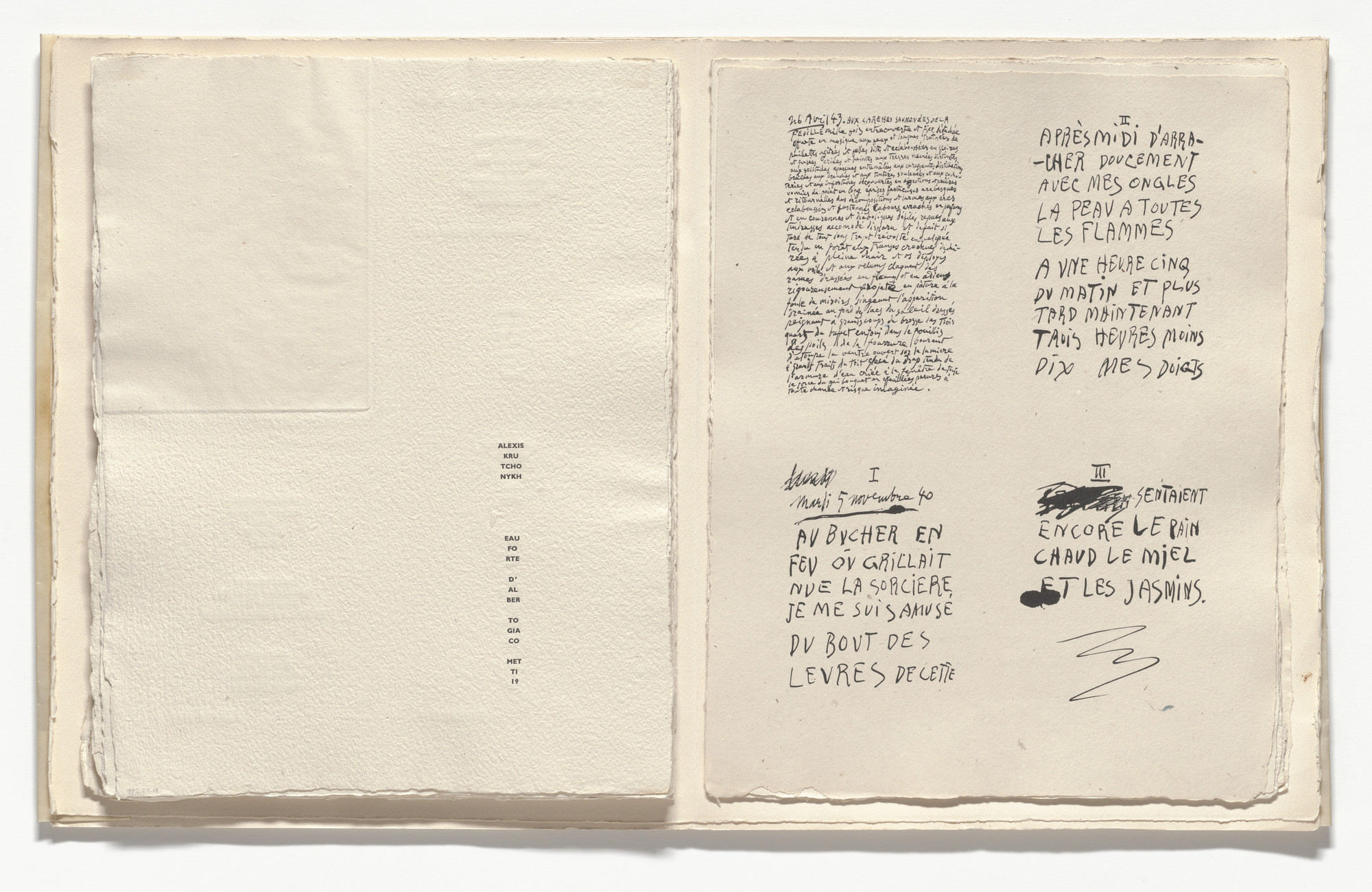 Pablo Picasso In Text Plate Folio From Poesie De Mots Inconnus 1949 Moma