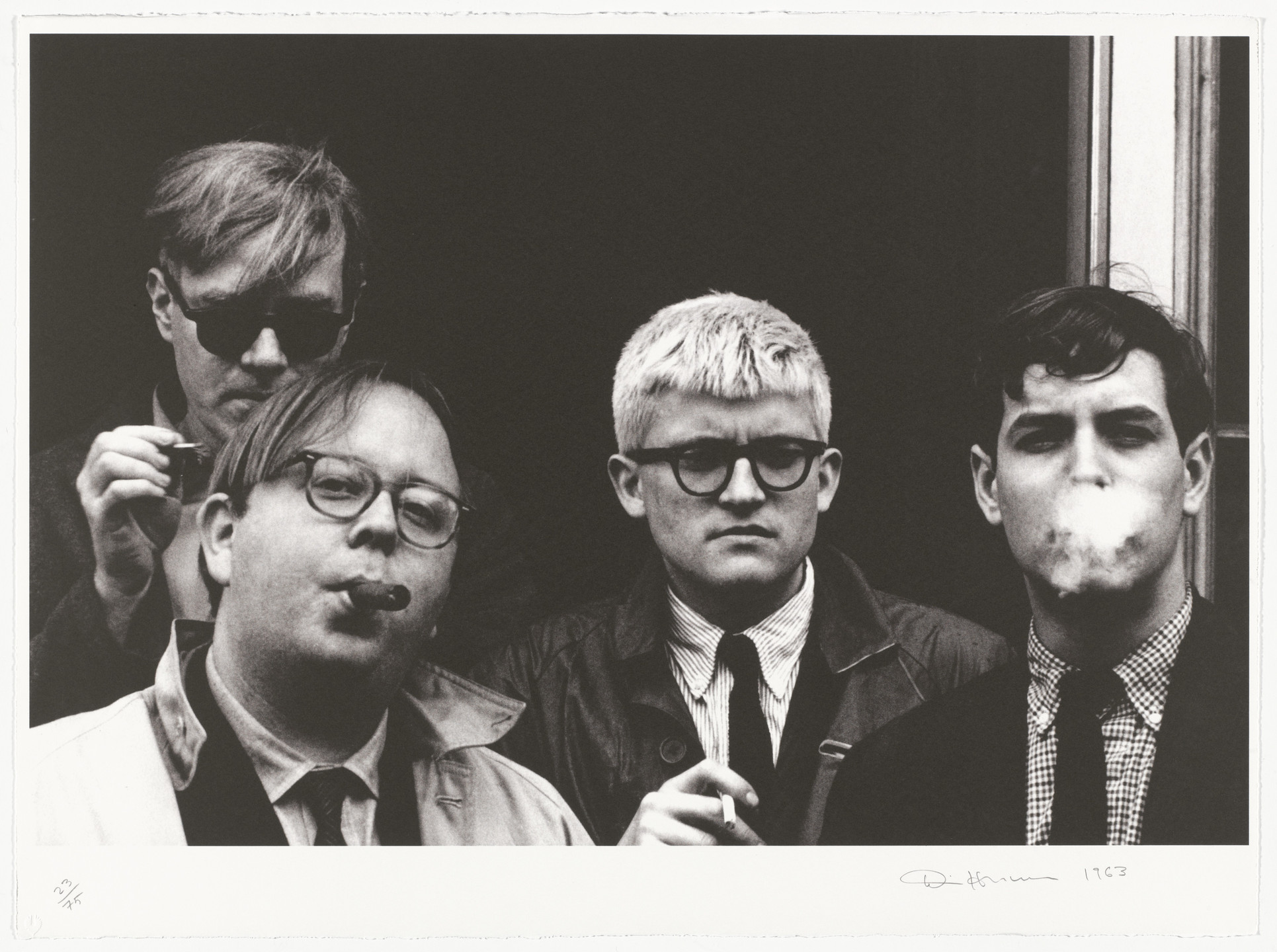 Dennis Hopper. Andy Warhol, David Hockney, Henry Geldzahler and Jeff Goodman from "Out of the 60's" from The Geldzahler Portfolio. 1997, published 1998