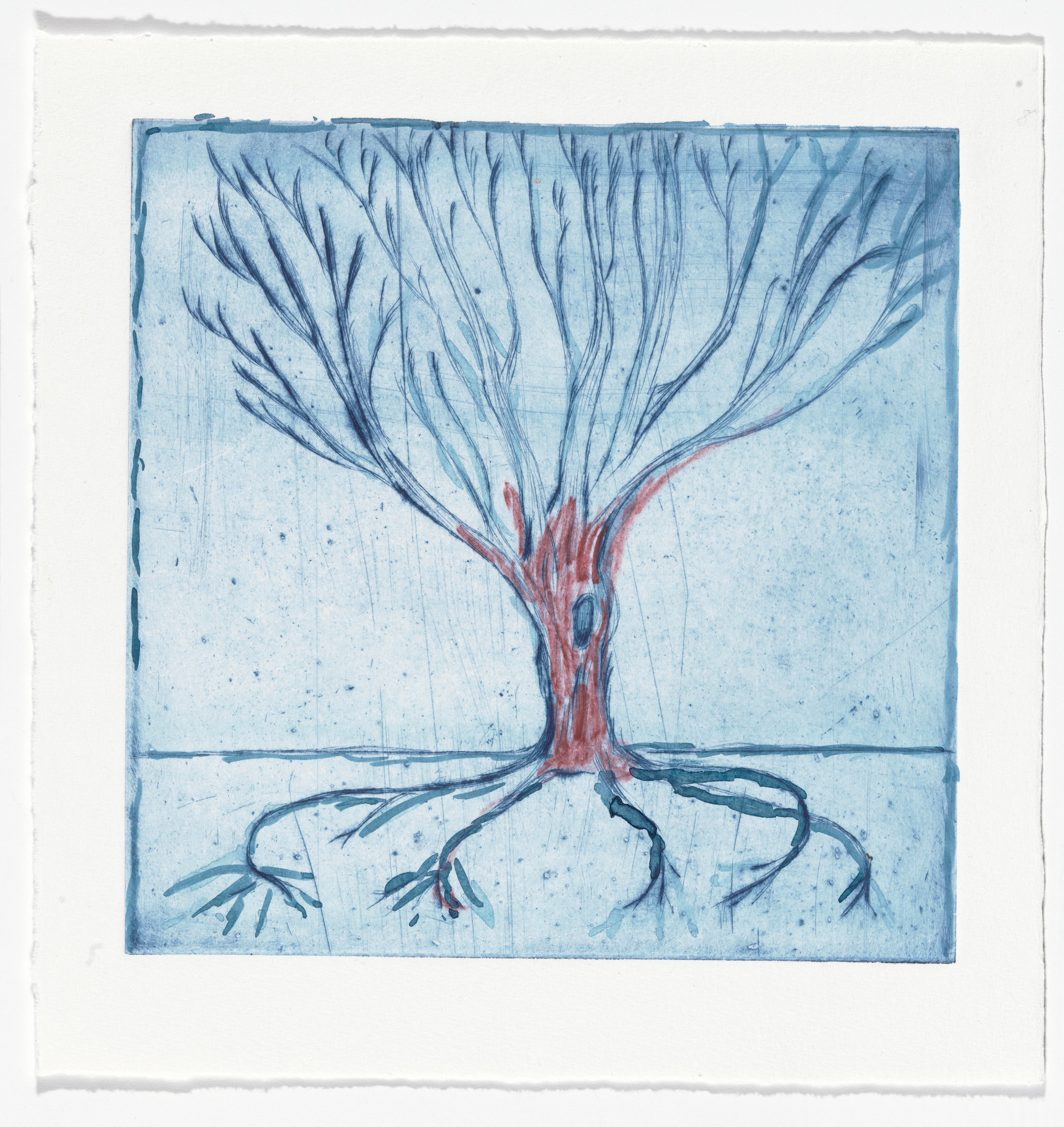 Louise Bourgeois. Untitled (Wide Tree), version 1 of 2, state III of III, variant, from the editioned series of portfolios, Les Arbres (1-6)