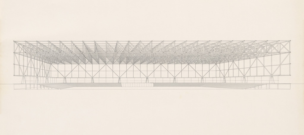 Convention Hall Project, Chicago, IL (Structural system, sectional perspective)