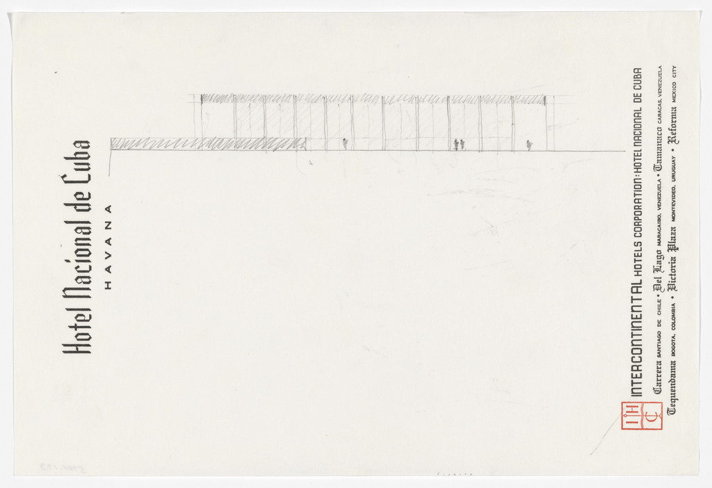 Ron Bacardi y Compania, S.A., Administration Building, project, Santiago, Cuba, SIde elevation