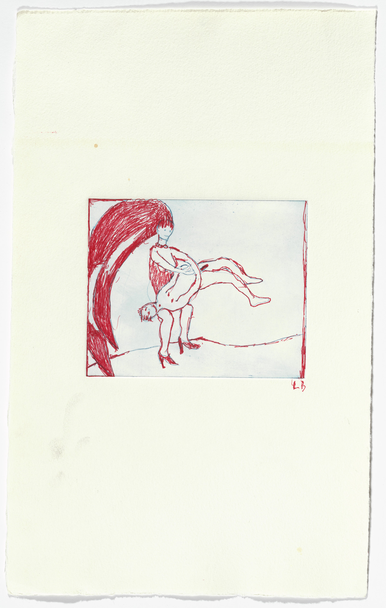 Louise Bourgeois. Untitled, plate 2 of 5, state II of X, variant, from the illustrated book, The Laws of Nature