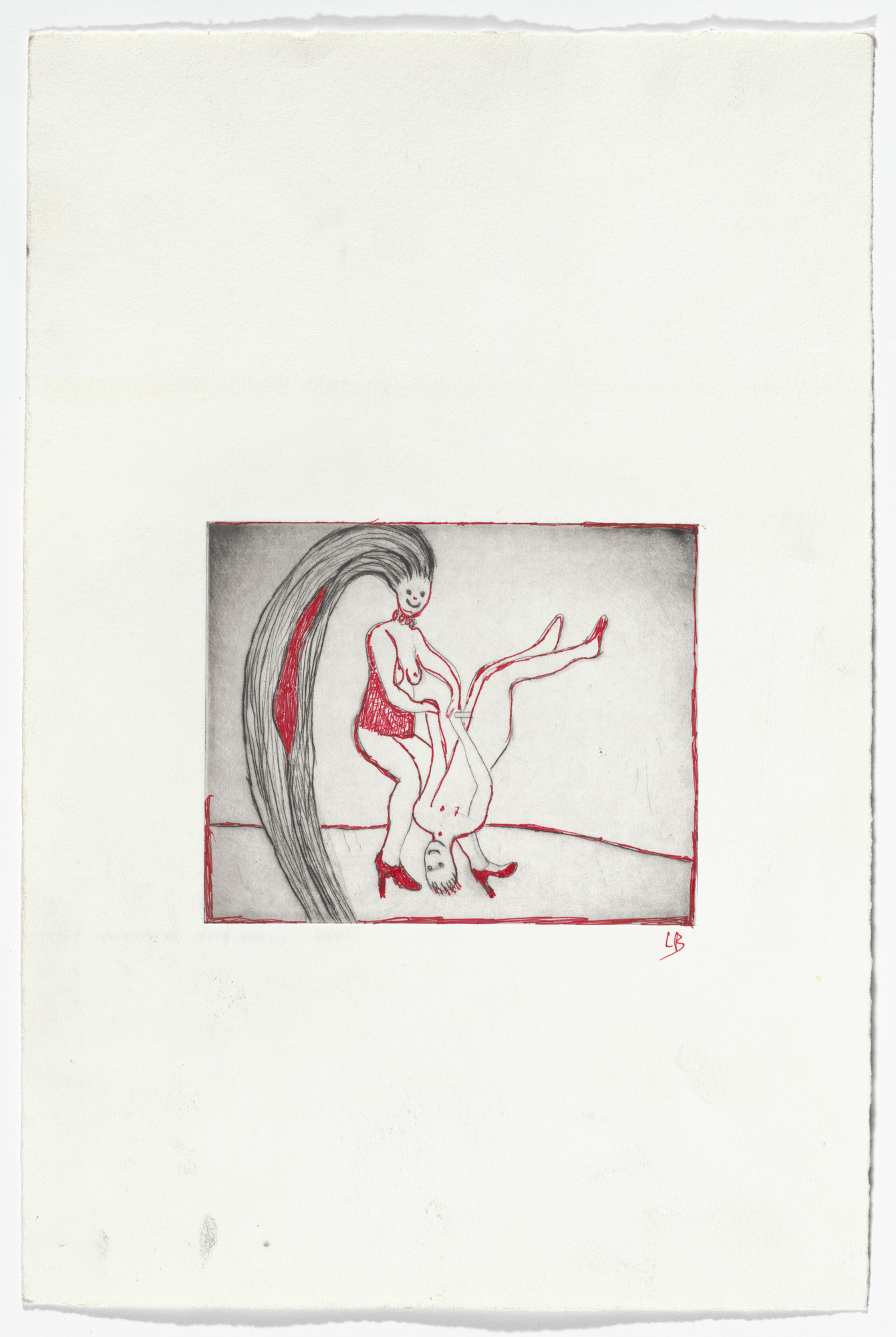 Louise Bourgeois. Untitled, plate 3 of 5, state VI of X, from the illustrated book, The Laws of Nature