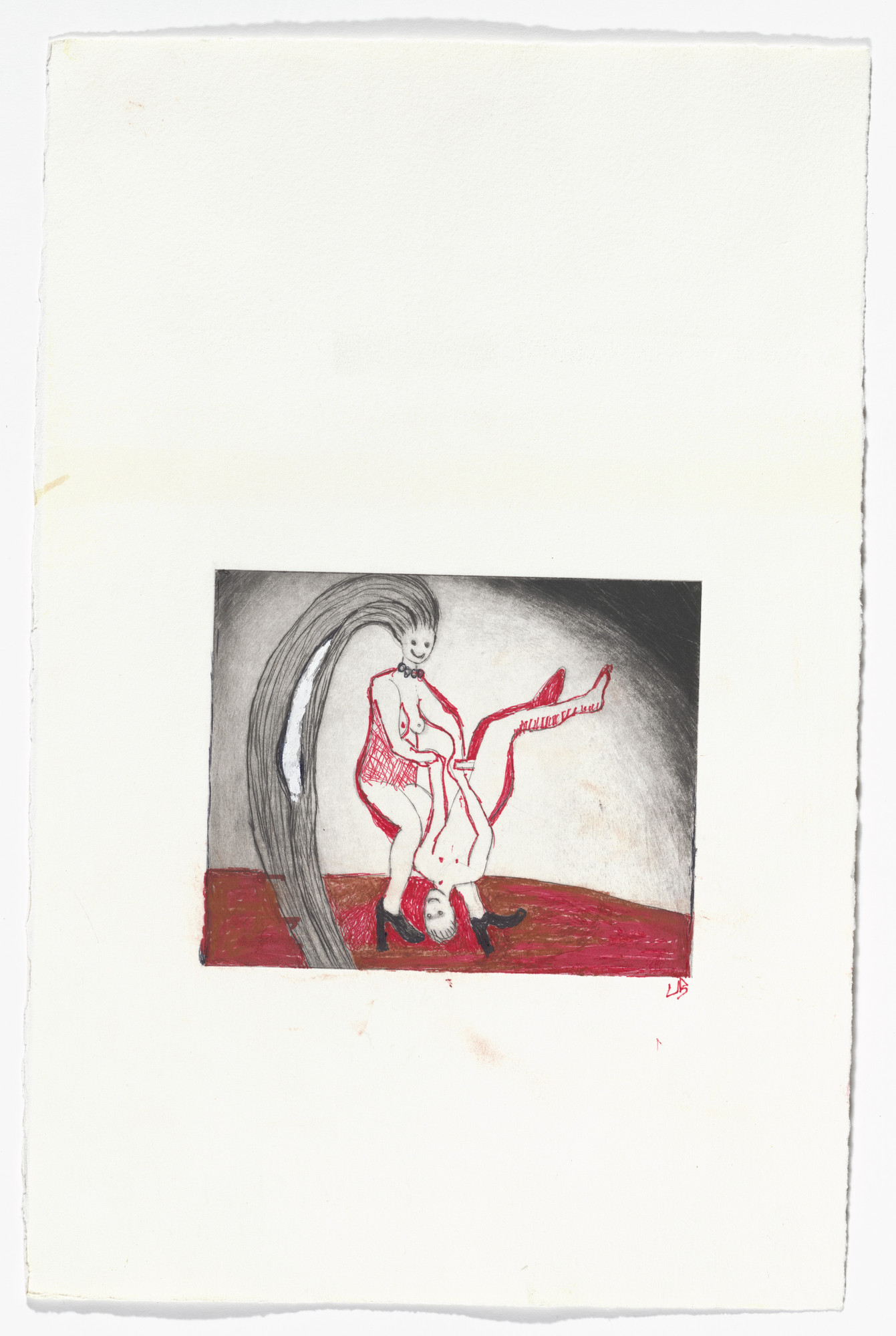 Louise Bourgeois. Untitled, plate 3 of 5, state VII of X, variant, from the illustrated book, The Laws of Nature